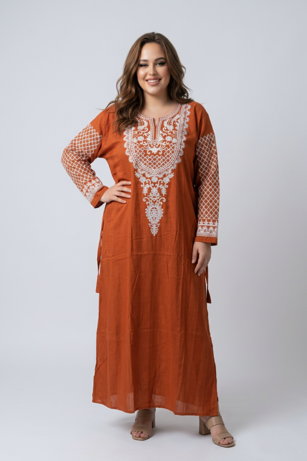 Linen Abaya with Luxurious Embroidery