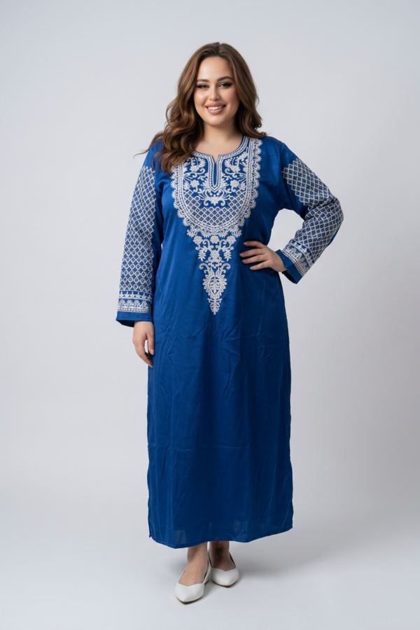 Linen Abaya with Luxurious Embroidery
