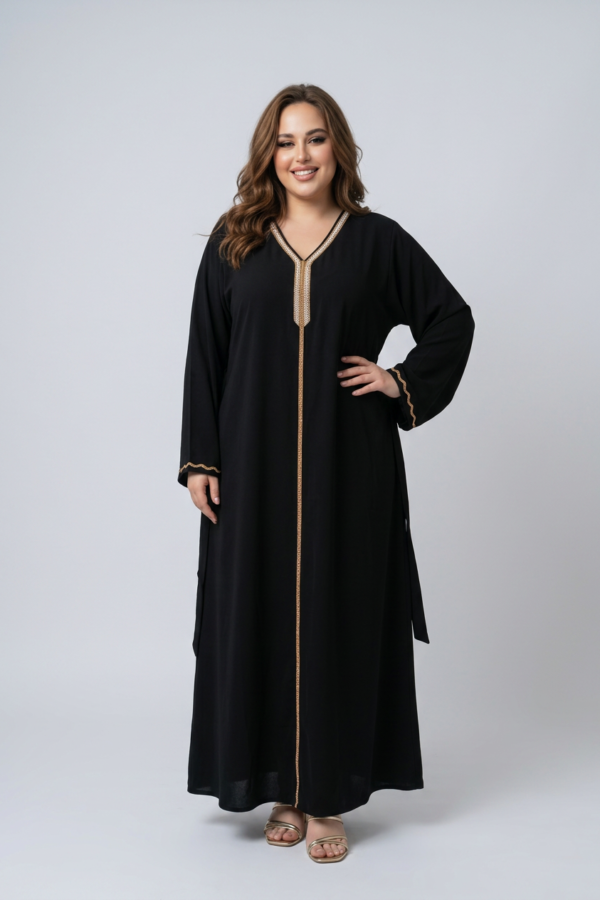 Linen Abaya with Side Belt