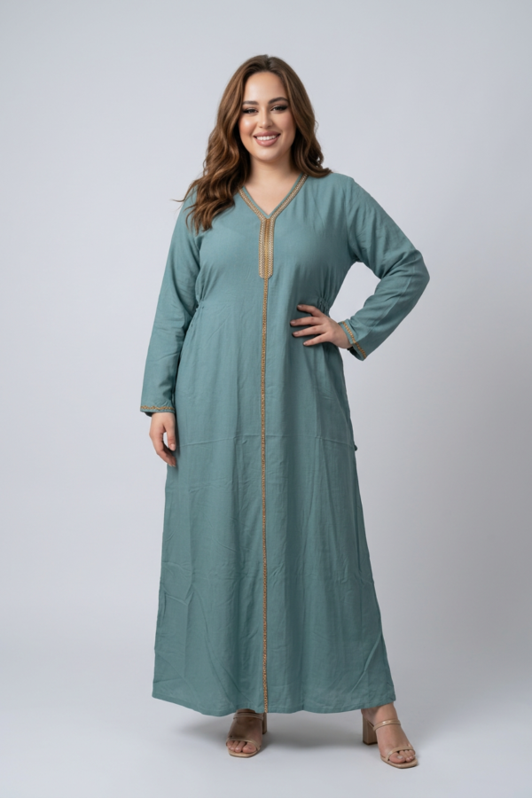 Linen Abaya with Side Belt
